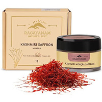 Rasayanam Pure Original Kashmiri Saffron/Kesar/Kumkuma Puvvu (1gm) | Certified highest Grade A | Saffron for pregnant women, Pooja rituals & Food aroma