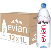 Evian Water 12 x 1000 ml, Natural Mineral, 12000 millilitre