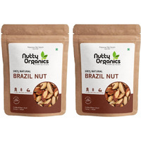 NUTTY ORGANICS Nutty Oraganics Brazil Nuts - 1 Kg (Grade A ++ Nuts, Premium Jumbo Size, Imported) - Richest Natural Source Of Selenium (500 Gm*2)