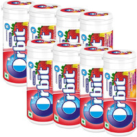 Orbit Mixed Fruit Flavour Sugar Free Chewing Gum - 22g Tube (Pack of 8)