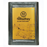 SHREERADHEY A2 Gir Cow Ghee | Traditional Bilona Churned | 15 Liter Tin