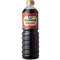 Kikkoman Naturally Brewed Soy Sauce - 1 Litre | Made in Japan, All Purpose Seasoning - 4 ingredients- Soy Beans, Salt, Water, Wheat | Vegetarian, No Added Colour or Preservatives