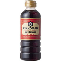 Kikkoman Naturally Brewed Soy Sauce - 500ml | Made in Japan, All Purpose Seasoning - 4 ingredients- Soy Beans, Salt, Water, Wheat | Vegetarian, No Added Colour or Preservatives