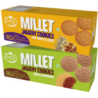 Early Foods -Butter Biscuits Combo Pack - Organic Dry Fruit & Ragi Amaranth Jaggery Cookies X 2, Millet Cookies, Sugar Free Biscuits, Biscuits For Kids & Adults -300 Gm