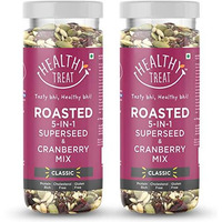Healthy Treat Roasted 5 in 1 Super Seeds Mix with Cranberry 300gm (Pack of 2 - 150 gm Each) | Trail Mix | Seeds Mix | Roasted Seeds Mix for eating | A blend of Pumpkin seeds, Flax seeds, Watermelon seeds, Chia seeds, Sesame seeds & Dried Cranberries | Mixed Seeds for Weight Loss | Healthy Diet Snacks