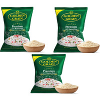 GOLDEN GRAIN Premium Basmati Rice 1Kg+1KG+1KG | Long Grain With Rich Pleasant Aroma Everyday Basmati Rice | Whole Grain, Non-GMO 1121 Biryani, Pulao Rice | Chawal For Daily Cooking (3KG)