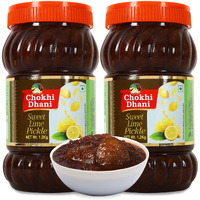 Chokhi Dhani Sweet Lime Pickle, Authentic Indian Style Tangy and Spicy Versatile Meetha Nimbu ka Achar with Preserved Aromatic Spices and Traditional Taste (Pack of 2, 1.2kg Each)