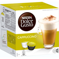 Nestle Nescafe Dolce Gusto Cappuccino Round & Silky Roast & Ground Coffee 16 Capsule, 186.4G ((8 Creamer + 8 Coffee))