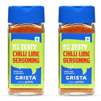 CRISTA Zesty Chilli Lime Seasoning Powder Chilly & Lemon Spice Blend Trans Fat Free Vegan Zero Added Colours,Fillers,Additives & Preservatives 50 Gms Each Pack Of 2