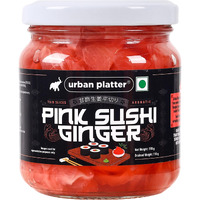 Urban Platter Pink Sushi Ginger, 190g, Drained Weight 110g [Gari, Japanese Style Pickled Ginger, Sushi Ingredient, Thinly Sliced, Perfectly Aromatic]