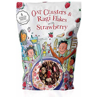 Wingreens Harvest Oats Clusters & Ragi Flakes with Strawberry| Oats, Flax Seeds, Granola| Breakfast Cereal| 350 g