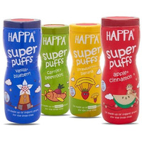 Happa Organic Multigrain Melts Teething Puffs - Pack of 4 | Nutritious, Organic Baby Food and Snacks | No Artificial Flavours | Not Fried | No Rice Bran Oil | Happa Promise