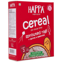 Happa Organic Baby Food Sprouted Ragi, Carrot and Beetroot Cereal | Calcium Booster Bone Strength | Instant Health Food | 100% Organic Khichdi | No Added Salt, Sugar or Milk | No preservatives | 200g