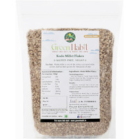 GreenHabit Kodo Millet Flakes 1kg - Nutritious and Gluten-Free kodo Poha Cereal - High Fiber Breakfast Vegan (Kodo Millet Flakes, 1 kg)