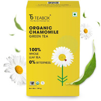 Teabox Premium Organic Green Tea With Chamomile Flowers | 100% Whole Leaf Green Tea From The Himalayas | USDA ORGANIC | 100 Grams (Low Caffeine)
