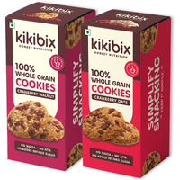 Kikibix Cranberry & Walnut Oats Cookies Combo | Jaggery Biscuits | Natural Biscuits With Berries & Seeds | For Pcos, Weightloss | Tasty & Healthy Snacks Combo | 260 Gms