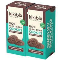 Kikibix Choco Chip Cookies | No Maida, No Refine Sugar | Made With Jowar & Organic Jaggery | Tasty & Healthy Snacks For Adults & Kids | Multigrain Millets | Tiffin Box Snack | Jowar Chocolate | 260 Gm | 24 Pieces