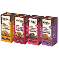 Kikibix Tasty & Healthy Cookies Assorted Combo Pack | No Maida & No Refine Sugar | Ginger, Chocolate, Fig & Walnut Cookies | Natural Jaggery Biscuit | High Fiber Snacks For Weightloss | 520 Gms