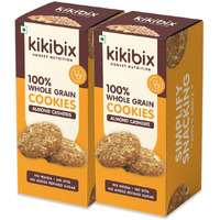 Kikibix Almond Cashew Cookies | High Protein | Almond, Cashew & Peanuts | No Maida, No Refined Sugar | Diabetic Friendly | Healthy Snacks For Adults & Kids | 260 Gms | 24 Pieces