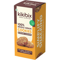 Kikibix Almond Cashews Cookies Diabetic Friendly (pack of1) Almond, Cashews & jowar | High Protein | No Maida,No Refine Sugar | Healthy Snacks for Adults & Kids | 130 gms | 12 Pieces