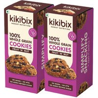 Kikibix Fruit & Nut Oats Cookies | Healthy Biscuit For Kids | No Maida, No Refine Sugar | With 50% Nuts & Dry Fruits | Cashews, Black Currants, Raisins | High Protein & High Fibre Cookies | 260 Gms