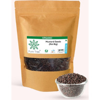 Pure Tree Certified Organic Mustard Seeds Big | 400 Gram | Black Mustard Rai Seeds Big | Sasive Seeds Whole Kali Rai Dana | Sarson Dana Indian Spice Gluten Free