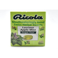 Ricola Luscious Apple Mint Sugar Free Candy, 1.59 oz  45 g
