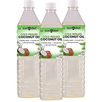 nutndiet Cold Pressed Coconut Oil PET Bottle 3 Litre (1L X 3)