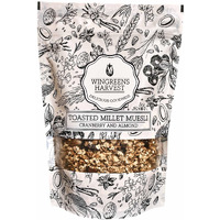 Wingreens Harvest Toasted Millet Muesli 250 g, Cranberry & Almond, Natural, Breakfast Cereal, Healthy Gluten-Free Cereals with Whole Grains, Dried Fruits, Nuts and Seeds, No Artificial Preservatives