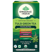 ORGANIC INDIA Tulsi Green Tea Favourites Pack 25 Teabags,200 Grams
