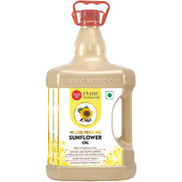 IndicWisdom Wood Pressed Sunflower Oil 5 liter (Cold Pressed Sunflower Oil - Extracted on Wooden Churner)