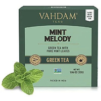 VAHDAM, Mint Green Tea Bags (15 Count) Low Caffeine, Non-GMO, Gluten-Free, Naturally High Grown | Individually Wrapped Pyramid Tea Bags | Direct from Source