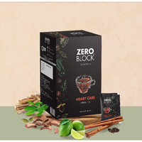 SENERA Zero Block Heart Care Herbal Tea | Tisane Premix | Arjuna, Cinnamon, Ashwagandha, Mulethi, Lemon, Ginger Green Tea & More | Pack Of 1, 25 Grams (25 Sachets)