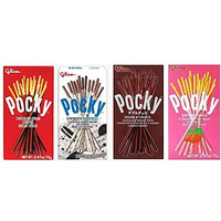 Pocky Sticks Variety Pack Coverd With Crunchy Biscuit, Chocolate, Strawberry, Double Chocolate, Cookies & Cream, Each 70g Pack Of 4