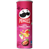 Pringles Tangy Tomato Twist 102 Gram | Potato Chips | Tangy Tomato With A Twist Of Sweet & Spicy Salsa Flavour | Crispy Snack | Crunchy Snack Food For Movies, Games & More | On-The-Go Can - Tomato