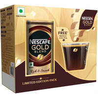 NESCAFE Gold Instant Coffee Powder | Coffee at its best | Freeze Dried | Premium Imported Coffee | Rich & Smooth Taste | Free Signature Glass Coffee Mug | 185g Jar
