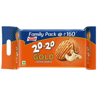 Parle 20-20 Gold Cashew Cookies Pouch, 600g/604.8g (Item Weight May Vary)