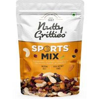 Nutty Gritties Premium Sports Mixed Nuts and Dry Fruit 200g - Roasted Almonds, Cashews, Pistachios, Dried Blueberries, Cranberries and Raisins, Healthy Snack for all | Resealable Pouch