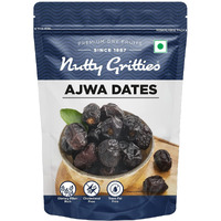 Nutty Gritties Premium Ajwa Dates 350g, Khajur | Khajoor | Juicy & Delicious Khajoor, Khajur | No artificial colours | Naturally Sweet | Instant Energy | Resealable Pouch,