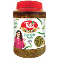 TOPS Pickle Green Chilli -900 gm | Prepared with the goodness of Mustard Oil