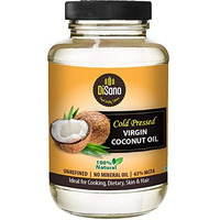 DiSano Cold Pressed Virgin Coconut Oil Bottle, Glass Bottle, 500ml