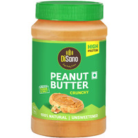 DiSano Natural Peanut Butter Crunchy 1Kg, Unsweetened, High Protein Peanut Butter (30G), No Added Sugar Or Salt, Vegan, 100% Roasted Peanut Butter Roasted Peanut Butter