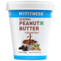 MYFITNESS Peanut Butter Chocolate Flavour, Crunchy 510g | 23g Protein | Tasty & Healthy Nut Butter | Vegan | Cholesterol Free, Gluten Free | Zero Trans-Fat | 100% Pure Roasted Peanuts