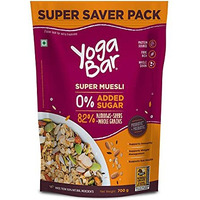 Yogabar Super Muesli, No Added or Hidden Sugar, Breakfast Muesli with Probiotics & Prebiotics, 82% Whole Grains + Seeds + Almonds, 700g