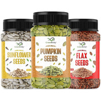 GreenFinity Seeds Combo - 475g, Pumpkin, Sunflower Seeds - 150g, Flax Seeds - 175g | All Premium.