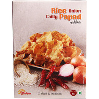 Roshnee Rice Papads |Set of 3-80 gm x 3 = 240GM Pure Vegetarian papad No Artificial Flavors preservatives & Artificial Colors Gluten Free. (Rice Onion)