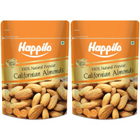 Happilo Natural Popular Californian Almonds 400g (Pack of 2), High in Fiber & Boost Immunity, Real Dry Fruit Nuts, Gluten Free & Zero Cholesterol