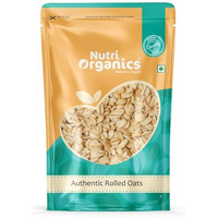 NutriOrganics Rolled Oats 1 Kg - Diet Food | 100% Wholegrain Jumbo Oats | Oats For Weight Management | High Fibre Breakfast | Rich In Protein
