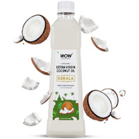 WOW Life Science 100% Cold Pressed & Unrefined Extra Virgin Coconut Oil | Certified Organic & Naturally Cholesterol Free | Nourishing & Hydrating| For Cooking, Hair Health & Skin Care - 500ml