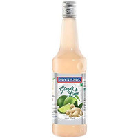 Manama Ginger and Lime Syrup | Mixer for Mocktails, Cocktails, Drinks, Juices, Beverages | Non Alcoholic Mix 750ML Bottle